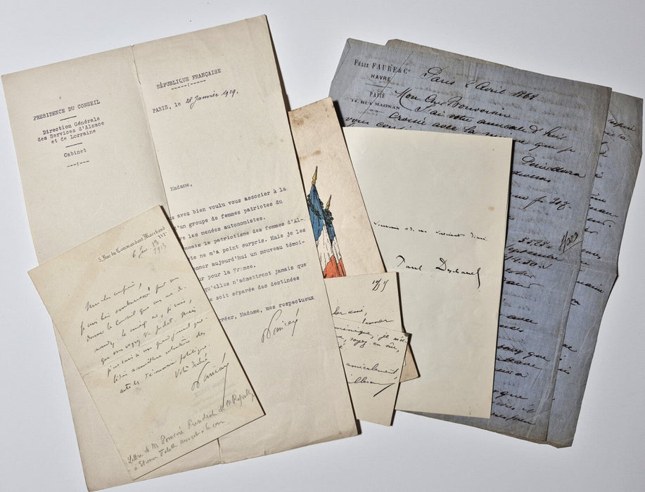 Lot ensemble 5 présidents de la République 5 lettres autographes signées cartes