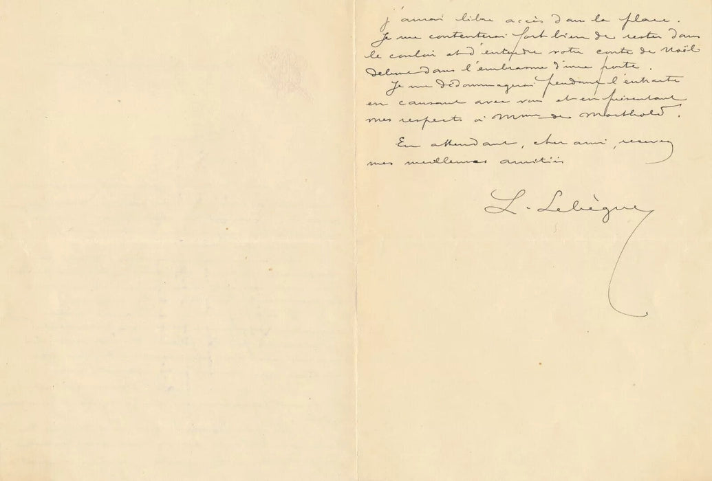 Léon LEBÈGUE lithographe graveur 2 lettres autographes 1 carte édition Marthold