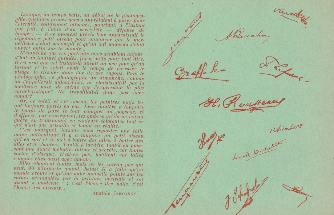 GALERIE LOUISE 3 invitations 1950 Vandersteen Jim Frey peintre naïve Jakovsky