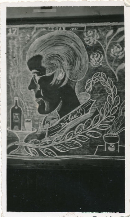 Asseline du Ten’s, art populaire peinture bar brasserie snapshot v.1950 photo