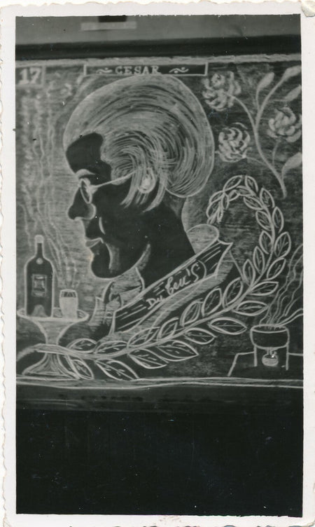 Asseline du Ten’s, art populaire peinture bar brasserie snapshot v.1950 photo