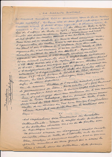 Armée militaire Louis Dullin, colonel manuscrit autographe signé v. 1965