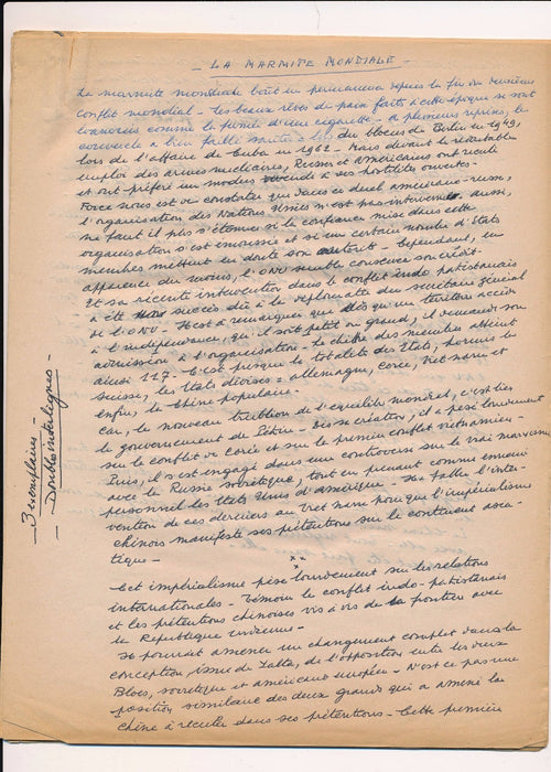 Armée militaire Louis Dullin, colonel manuscrit autographe signé v. 1965