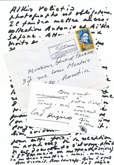 Ladislas KIJNO lettre autographe signée spéléologie mentale Ponge Sapone