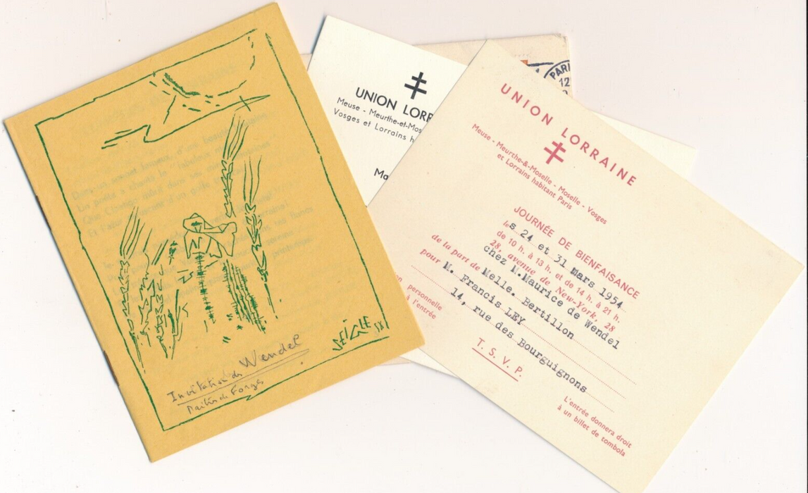 Suzanne BERTILLON décoratrice invitation Union Lorraine Wendel Balmain Dior ...