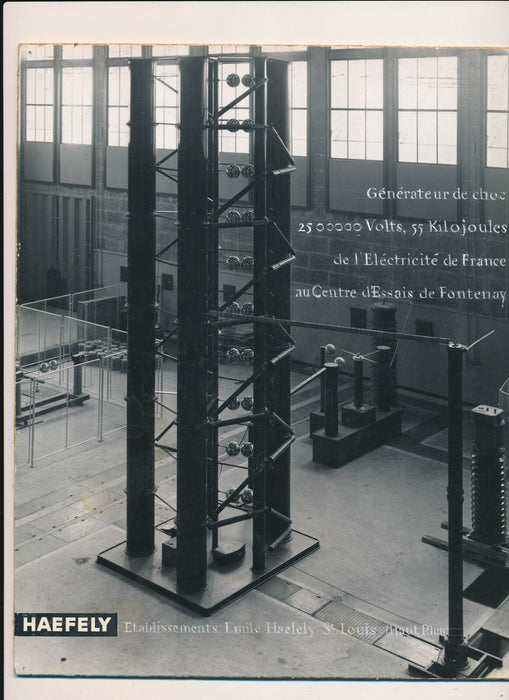 Haefely, établissement générateur de choc volts Fontenay photo photographie