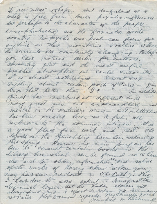 Winifred Wilson LEISENRING occultisme théosophie 2 lettres autographe signées