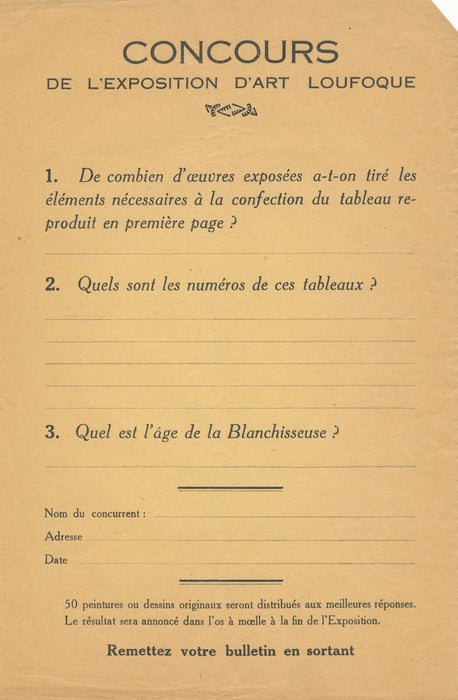 1re exposition de peintures et dessins loufoques, 1939 avec photo liste artiste