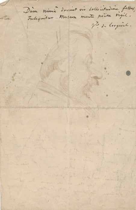 Hippolyte Louis de LORGERIL à Adolphe  BRAUN caricature lettre autographe signée