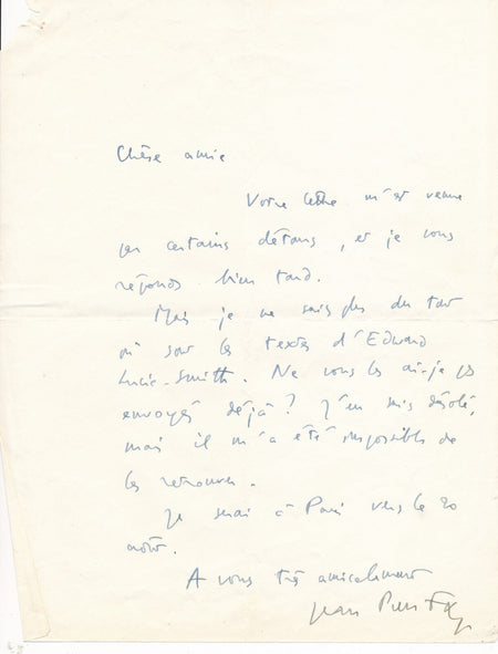 Jean-Pierre FAYE une coïncidence merveilleuse lettres autographes Paroles Peinte