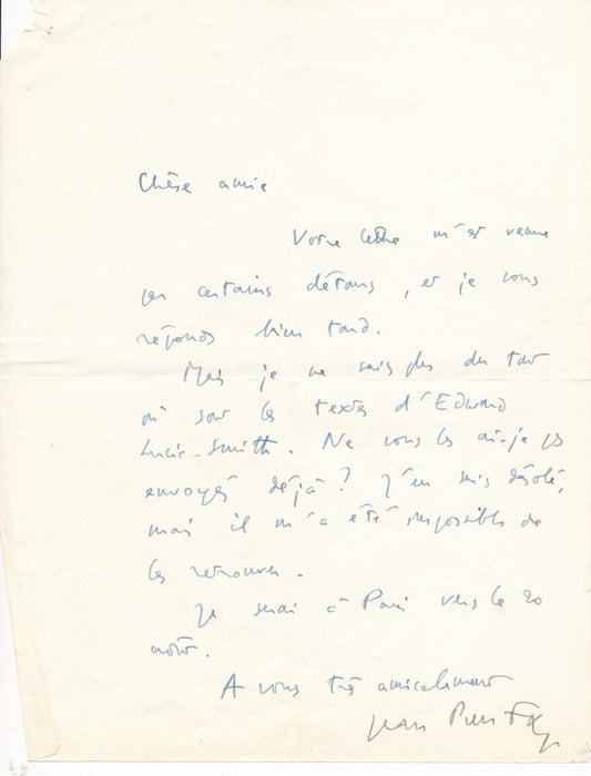 Jean-Pierre FAYE une coïncidence merveilleuse lettres autographes Paroles Peinte