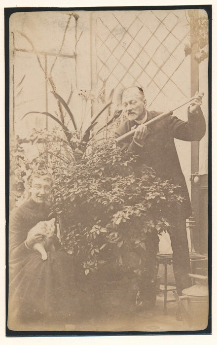 Anonyme peintre fleurs véranda famille 2 photos photographie albumine