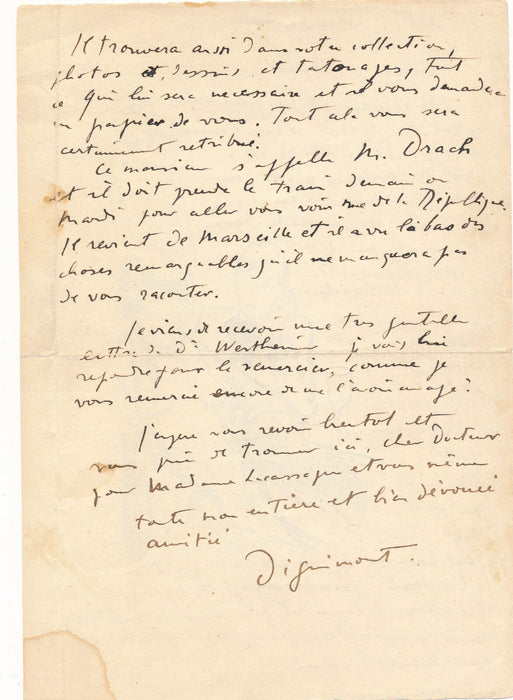 art André Dignimont prostitution lettre autographe signé dessin imprimé