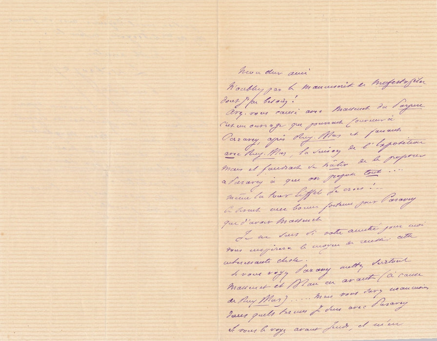 2 lettres autographes signées Léonce DÉTROYAT propose un nouveau ballet Massenet