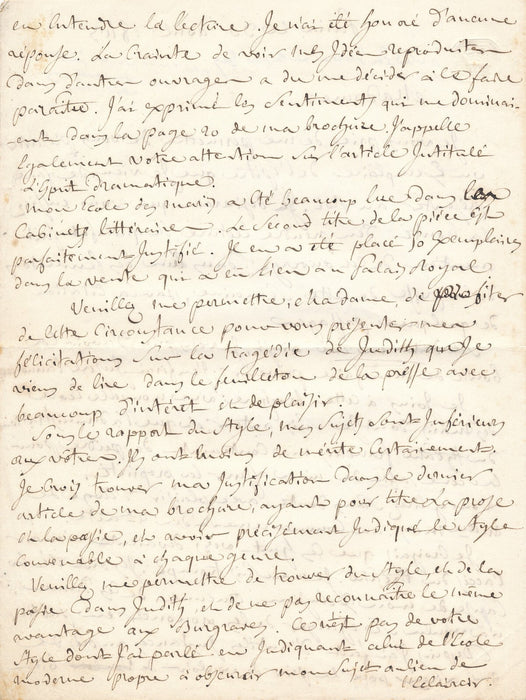 DROUIN ou B. DROUIN écrivain Dissertation morale Molière 2 lettres autographes