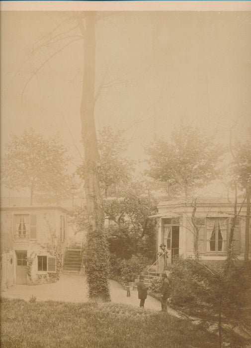 Photographie Durandelle 2 tirages parc personnages grand format albuminé