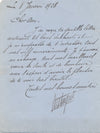 Mistinguett lettre autographe signée bonne année 1928 et pastiche sonnet Arvers