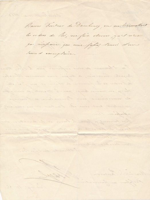 Duc  de Plaisance pièce signée autographge décoration Couronne chêne PANSERON