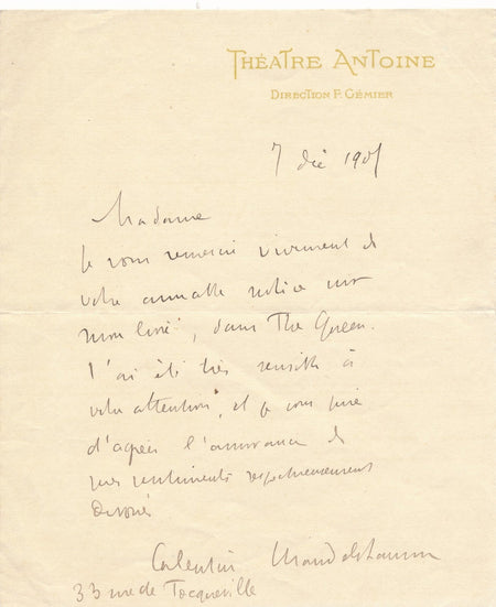 5 lettres autographes adressées à critique art Muriel CIOLKOWSKA Rodin