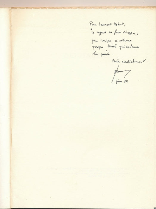 Serge MEURANT Dévisagé Le Cormier 1984 EO avec 2 envois autographes 