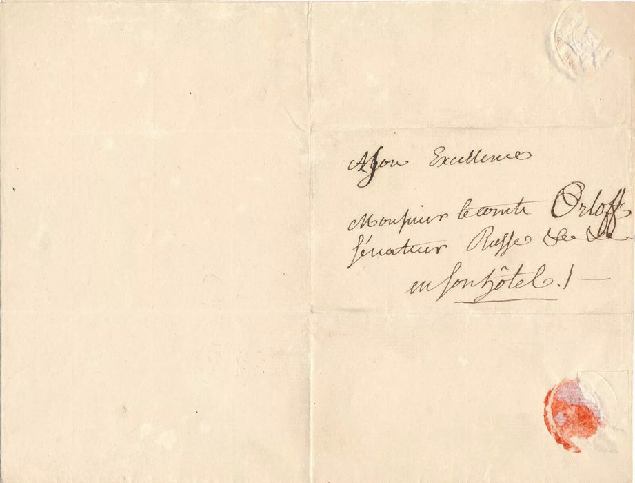 Louis Mathieu LANGLÈS LANGLE 2 lettres autographes signées Magistris comte Orlov