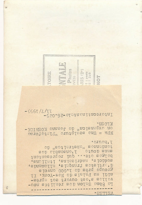 Œuvre Jeanne KOSNICK-KLOSS Salon des Réalités Nouvelles 1953 photo photographie