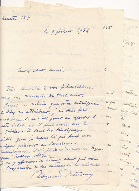 Raymond LHEUREUX 4 lettres autographe signées Salon Hiver mécontent emplacement