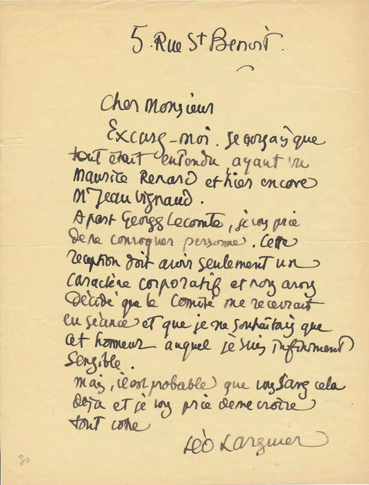 Léo LARGUIER 5 lettres autographes signées 1 carte Vignaud Durègne Bauzin