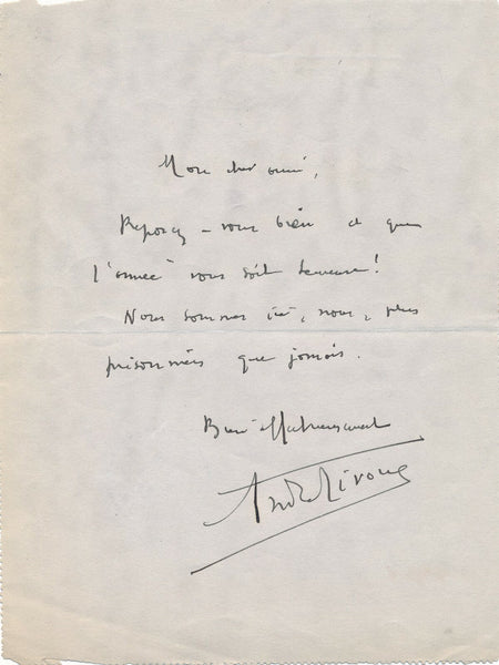 André RIVOIRE 4 lettres autographes signées poète Gabriel Faure amitié