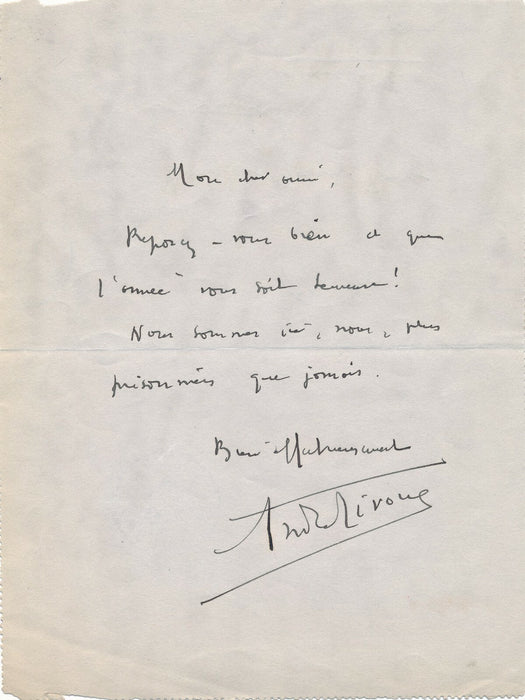 André RIVOIRE 4 lettres autographes signées poète Gabriel Faure amitié