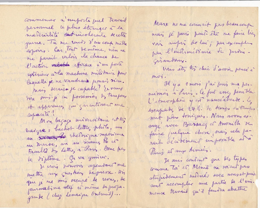  X.de Lignac résistance lettre Barsacq Anouilh lettre autographe signé Lassaigne