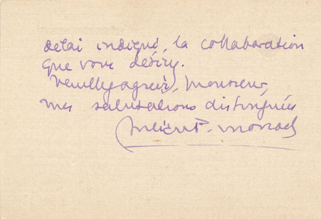 Julien Pierre Monod pour P. Valéry article histoire imprimerie autographe signée
