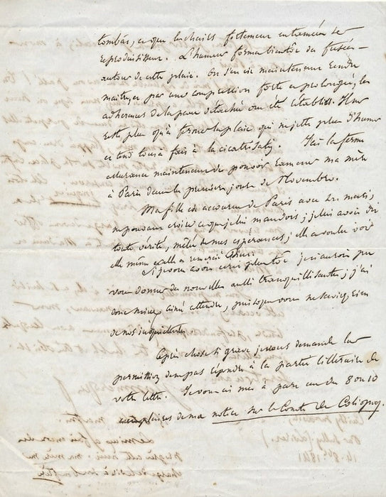 Louis de MONMERQUÉ lettre autographe signée à Jean-Martin CHARCOT 1841