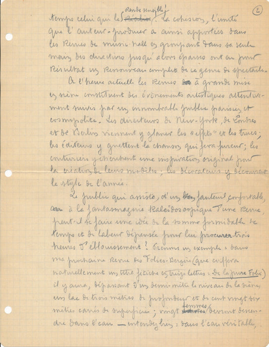 chanson music hall Louis LEMARCHAND manuscrit autographe sur le producer