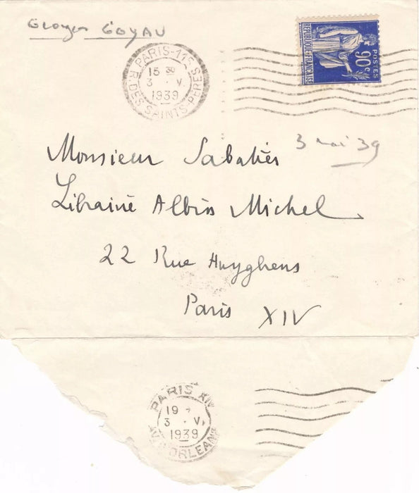 Georges Goyau 2 lettres autographes à A. Sabatier Benoît Méchin M. Sothern
