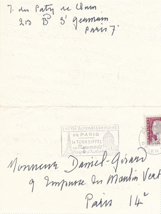 Jacques de PATY DE CLAM peintre 7 lettres autographes graveur DANIEL-GIRARD