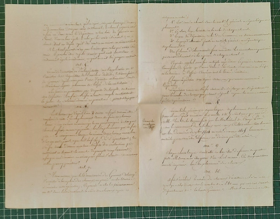 Louis ÉVAIN Pièce signée général Empire retrait chevaux Haute Garonne Artillerie