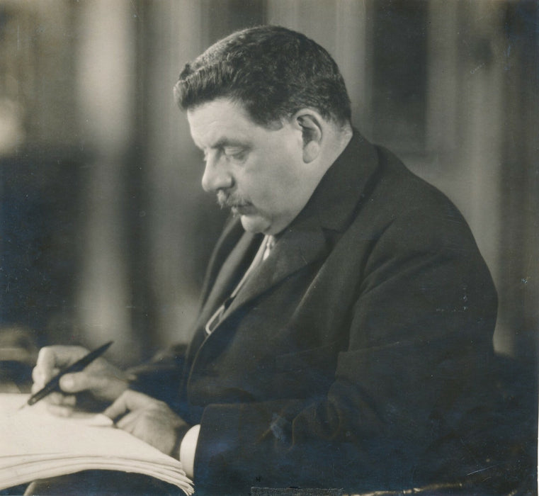 Edouard HERRIOT carte de visite autographe signée ET 2 photos argentiques époque