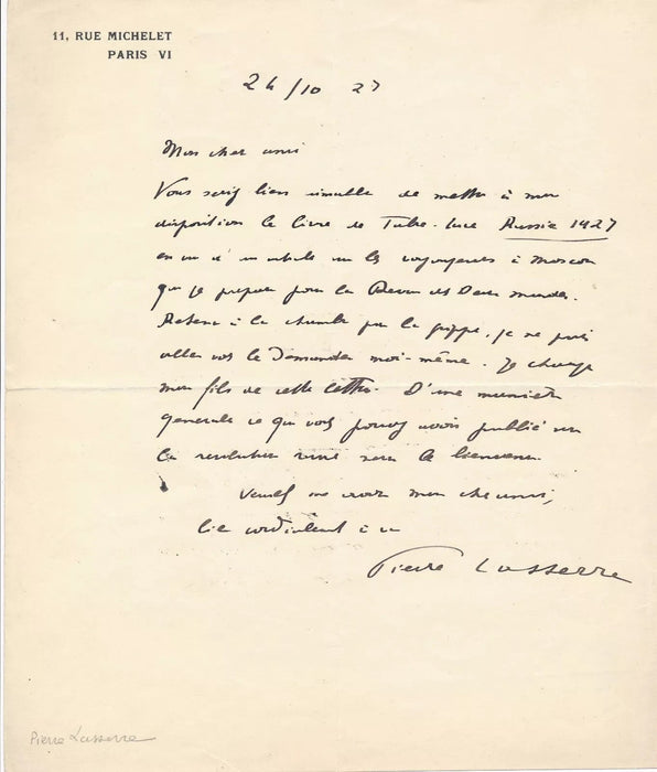 Pierre Lasserre 3 lettres autographes signées littérature livres