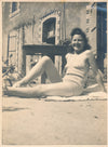 Portrait de femme au soleil, sourire. 2 photos photographie amateur maillot bain