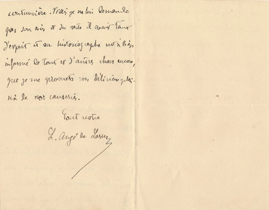 auteur Augé de Lassus Auber compositeur 2 lettres autographes signées hommage 