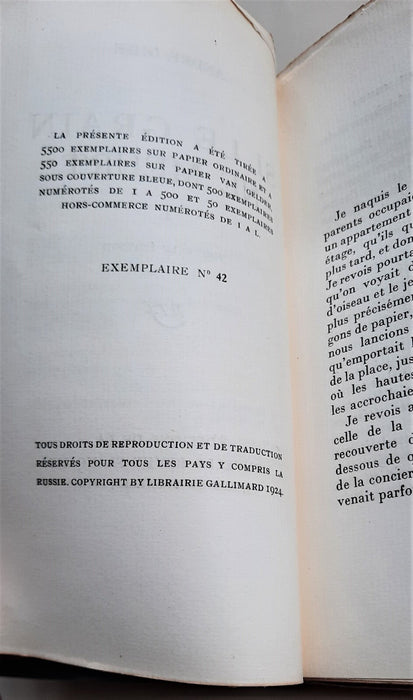 André Gide Si le grain ne meurt édition originale numérotée 3 volumes 1924