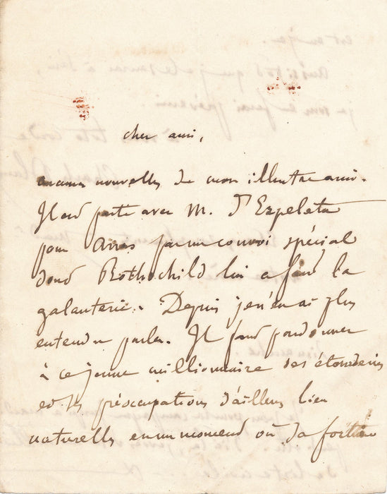 art Charles Blanc lettre autographe signée Erpelata Rothschild millionnaire