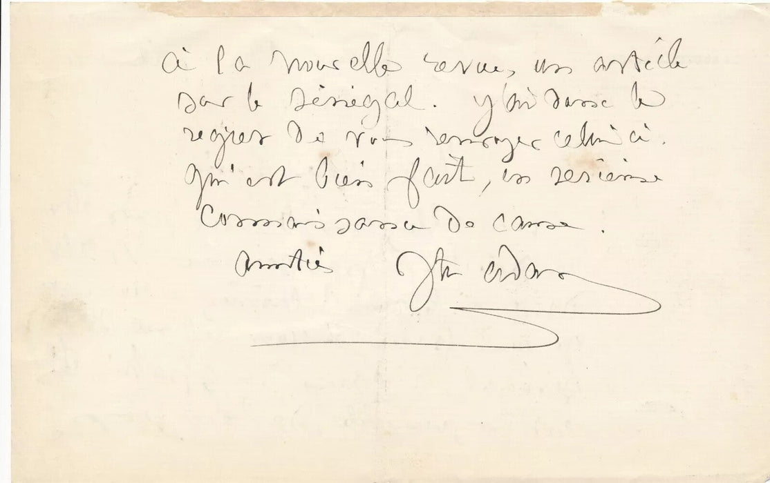 Lot Juliette ADAM écrivaine féministe 3 documents autographes et carte visite