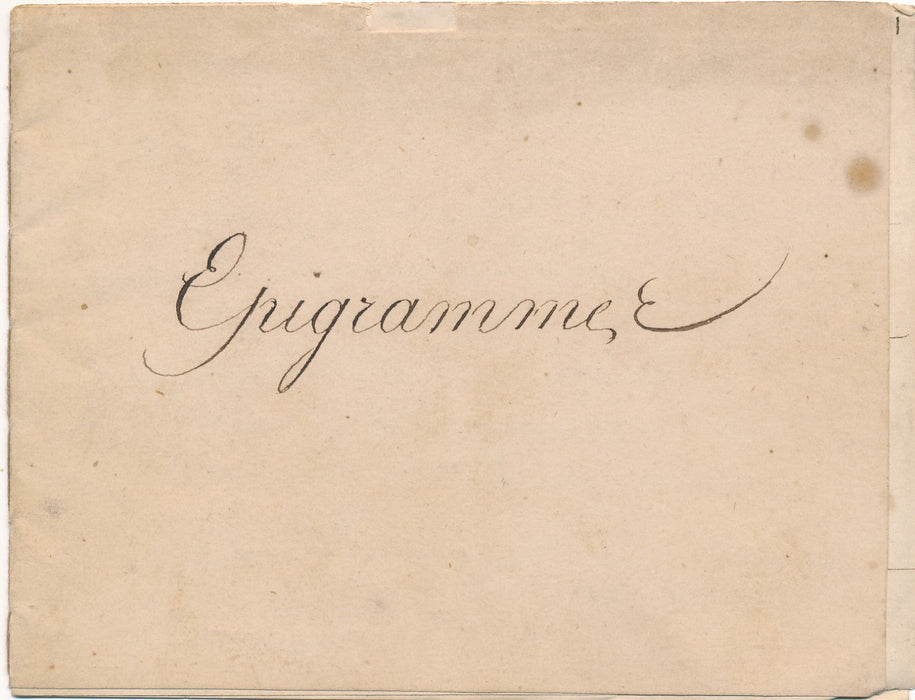 Olympe Bénazet poète manuscrit 8 poésies Eprigramme carnet relié
