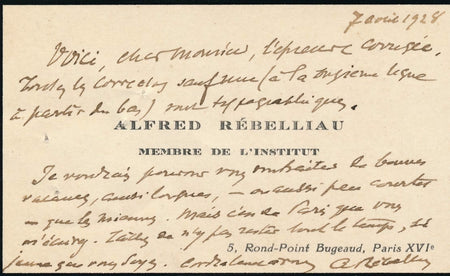 Alfred Rébelliau historien religion lettre autographe signée Billoux impremerie