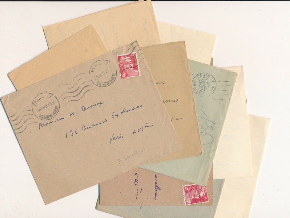 Paul SOUCHON 5 lettres autographes signées correspondance amicale Hugo travail