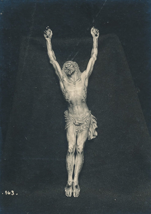 Photographie du Christ sculpture argentique photo époque