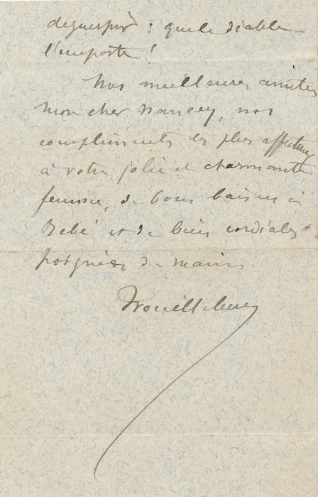 Du vin ! Paul-Désiré TROUILLEBERT lettre autographe signée à Paul NANCEY