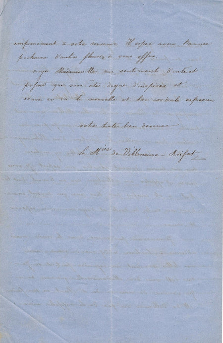 Villeneuve Arifat Marquise Toulouse poésie 9 lettres autographes Jeux floraux